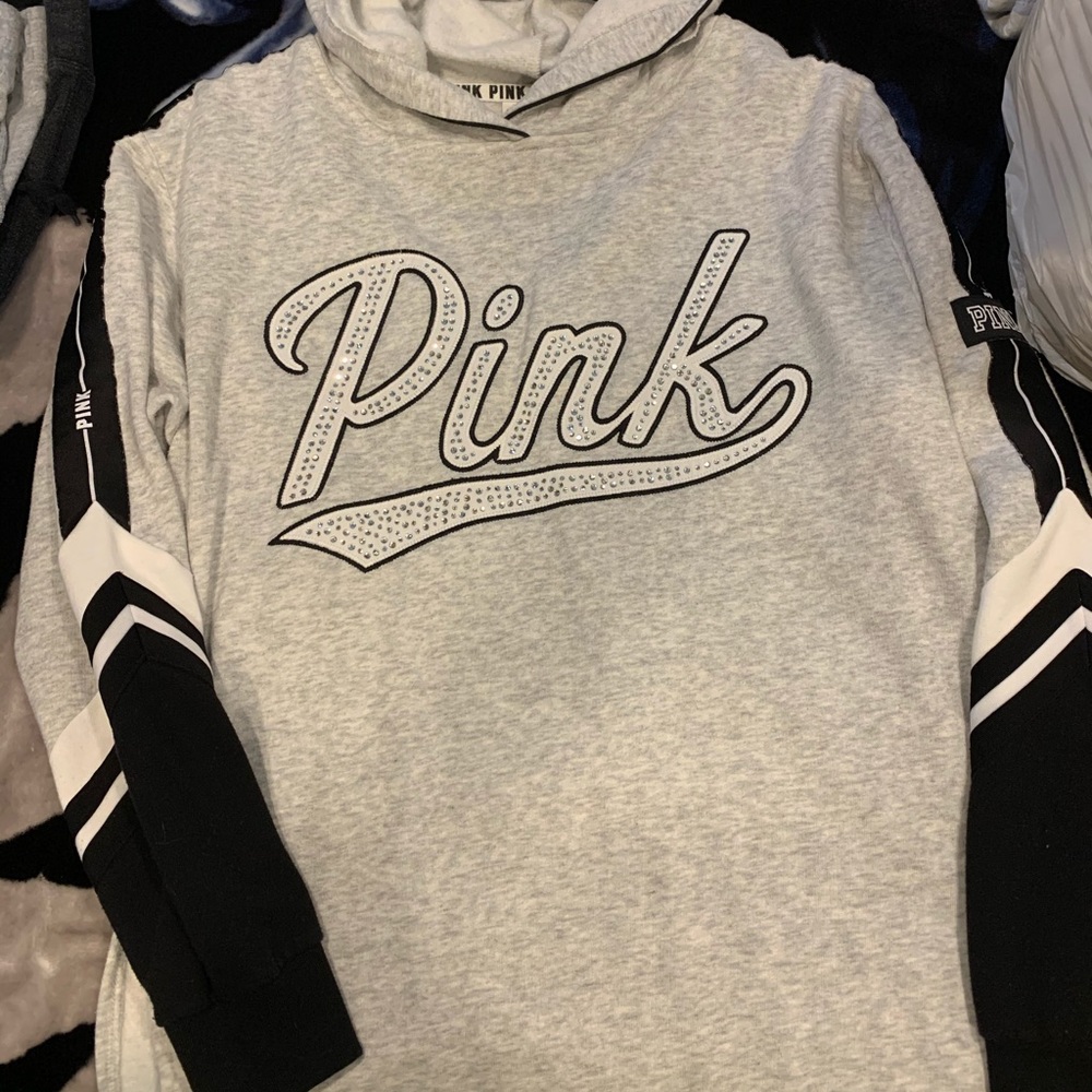 Pink oversized blinged sweater shirt